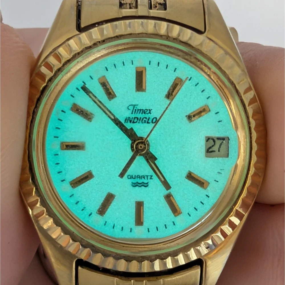 Timex Women's Gold Tone Bracelet Watch with Cream Dial